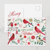Wintervogels - Warmgewas Feestdagenkaart (Voorkant / Achterkant)