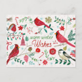 Wintervogels - Warmgewas Feestdagenkaart (Voorkant)
