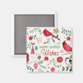 Wintervogels - Warmgewas Magneet (Voorkant / Achterkant)