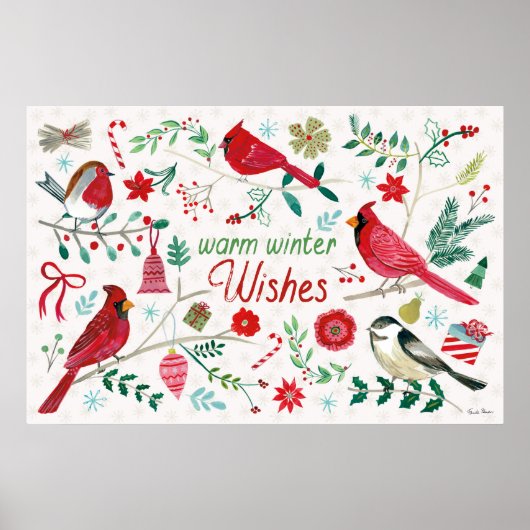 Wintervogels - Warmgewas Poster (Voorkant)