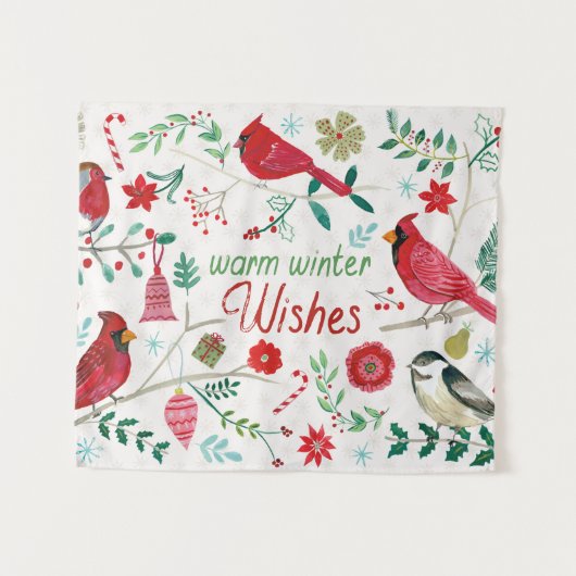 Wintervogels - Warmgewas Wandkleed (Voorkant (horizontaal))