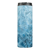 Wintervorst blauw zilveren ijskristallen thermosbeker (Achterkant)