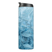 Wintervorst blauw zilveren ijskristallen thermosbeker (Geroteerd rechts)