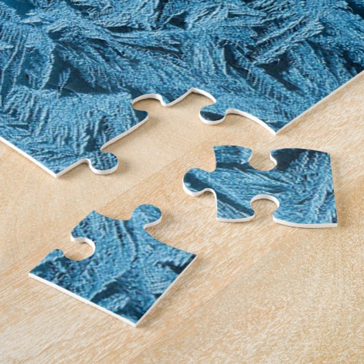 Wintervorst ijskristal koud blauw wit legpuzzel (Zijkant)