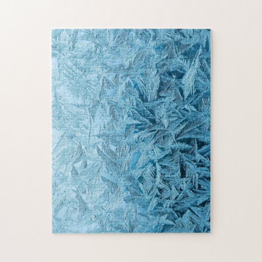 Wintervorst ijskristal koud blauw wit legpuzzel (Verticaal)