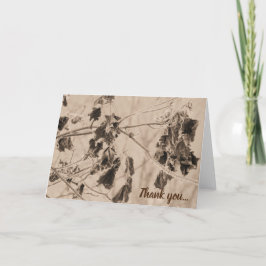 Wintervorst op bladeren Sepia Bedankkaart