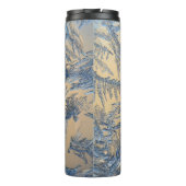 Wintervorst op glas blauw goud ijskristal thermosbeker (Achterkant)
