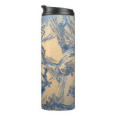 Wintervorst op glas blauw goud ijskristal thermosbeker (Geroteerd rechts)