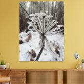 Wintervorst op planten in de bosfotografie canvas afdruk (Insitu (Woonkamer))