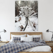 Wintervorst op planten in de bosfotografie canvas afdruk (Insitu (Slaapkamer))