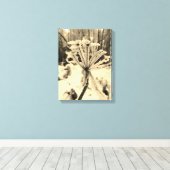 Wintervorst op planten in de bosfotografie canvas afdruk (Insitu (Houten vloer))