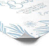 Wintervorst sneeuwvlok Baby shower Mimosa Bar Sign Poster (Hoek)