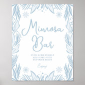 Wintervorst sneeuwvlok Baby shower Mimosa Bar Sign Poster (Voorkant)