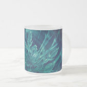 Wintervorst sneeuwvlok turquoise zwart matglas koffiemok (Voorkant rechts)