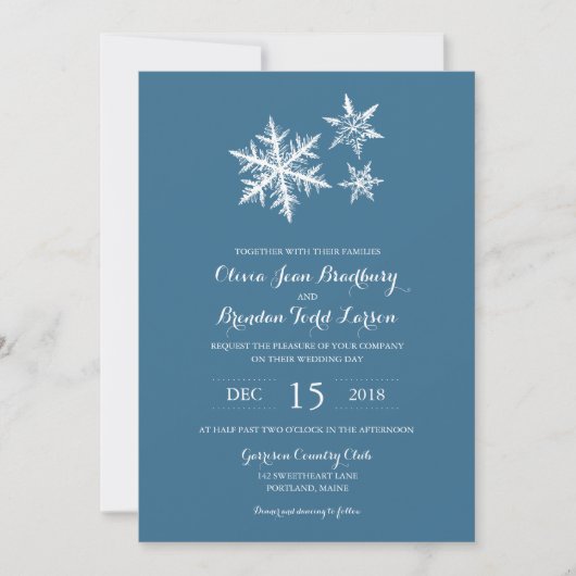 Wintervorst Sneeuwvlokken | Bruiloft Kaart (Voorkant)