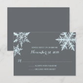 Wintervorst Sneeuwvlokken | Bruiloft RSVP Kaartje (Voorkant / Achterkant)