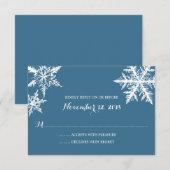 Wintervorst Sneeuwvlokken | Bruiloft RSVP Kaartje (Voorkant / Achterkant)