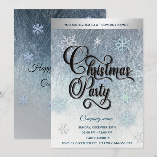 Wintervorst — Sneeuwvlokken — kerstfeest Kaart (Voorkant / Achterkant)