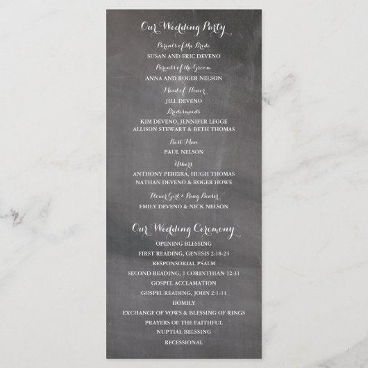 Wintervorst sneeuwvlokken schoolbord ceremonie pro programmakaart (Achterkant)