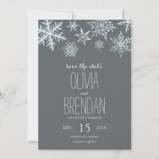 Wintervorst Snowflakes | Datum opslaan Save The Date (Voorkant)
