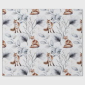 Wintervos Botanisch Aquarel Cadeaupapier (Vlak)
