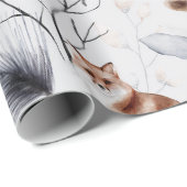 Wintervos Botanisch Aquarel Cadeaupapier (Rol Hoek)