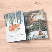 Wintervos fotocollage drieluik wenskaart