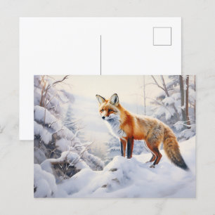 Wintervos in de Bossen Briefkaart