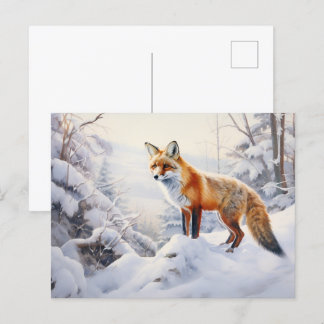 Wintervos in de Bossen Briefkaart