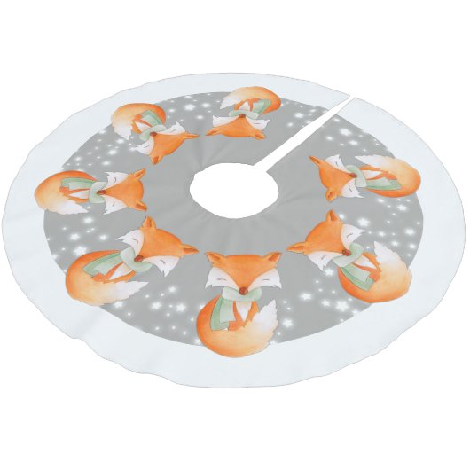 Wintervos in het sneeuwboomshirt kerstboom rok (Gekanteld)