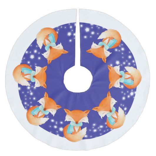 Wintervos in het sneeuwboomshirt kerstboom rok (Voorkant)