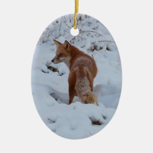 Wintervos Keramisch Ornament (Voorkant)