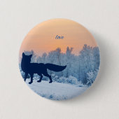 wintervos liefdesknop ronde button 5,7 cm (Voorkant)