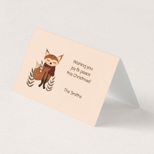 Wintervos met sjaal kaart (Voorkant)