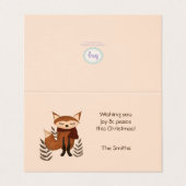 Wintervos met sjaal kaart (Buitenkant ongevouwen)