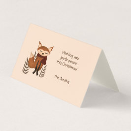 Wintervos met sjaal kaart