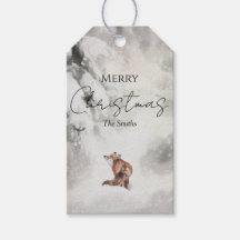 Wintervos-sneeuwscentafering Kerstcadeautag