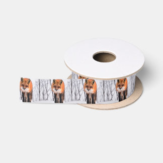 wintervossenpakpapier, cadeauverpakking voor bos satijnen lint