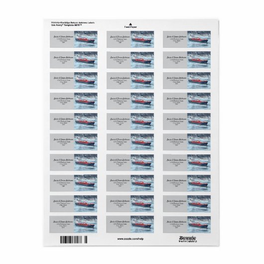 Wintervrachtschip Algoterra Great Lakes Adres Etiket (Full Sheet)