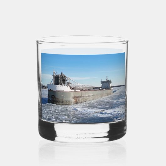 Wintervrachtschip Manitoulin Great Lakes Ship Whisky Glas (Achterkant)