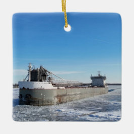 Wintervrachtschip Manitoulin Grote Meren Adres Keramisch Ornament
