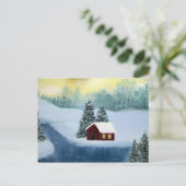 Wintervrede bevroren Ice Snow River Trees Landscha Briefkaart (Staand voorkant)