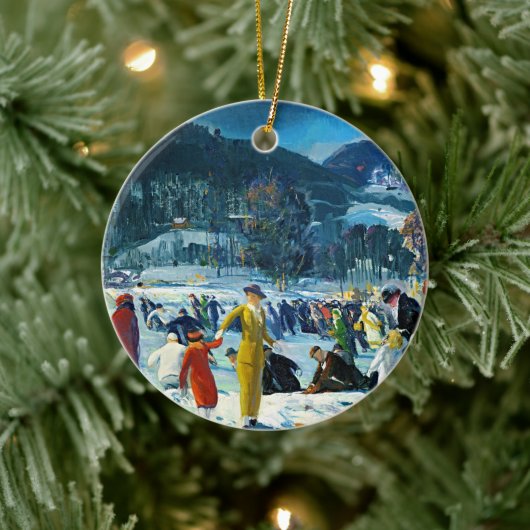 Wintervreugde • Fijn aardewerk kerstornament Keramisch Ornament (Boom)