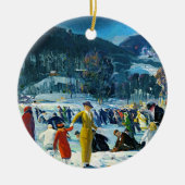 Wintervreugde • Fijn aardewerk kerstornament Keramisch Ornament (Voorkant)