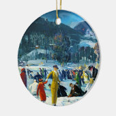 Wintervreugde • Fijn aardewerk kerstornament Keramisch Ornament (Links)