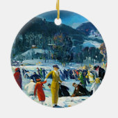 Wintervreugde • Fijn aardewerk kerstornament Keramisch Ornament (Achterkant)
