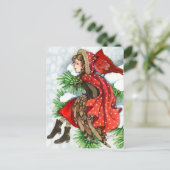 Wintervrienden - Briefkaarten van kardinaal vogelm (Staand voorkant)