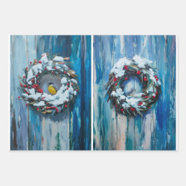 Wintervrienden en sneeuw, besneeuwde Natuur Inpakpapier Vel