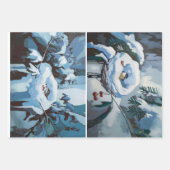 Wintervrienden en sneeuw, besneeuwde Natuur Inpakpapier Vel (Voorkant 3)