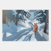Wintervrienden en sneeuw, besneeuwde Natuur Inpakpapier Vel (Voorkant 2)